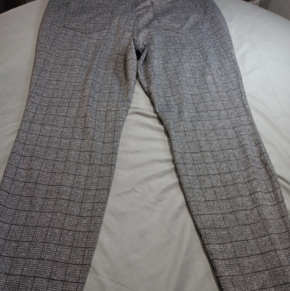 Simply Vera Wang Gray Black Plaid Skinny Pants Slacks Leggings  Size XXL